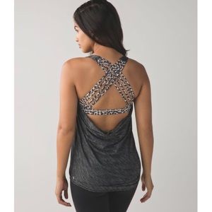Lululemon gray leopard free to be Wild tank top